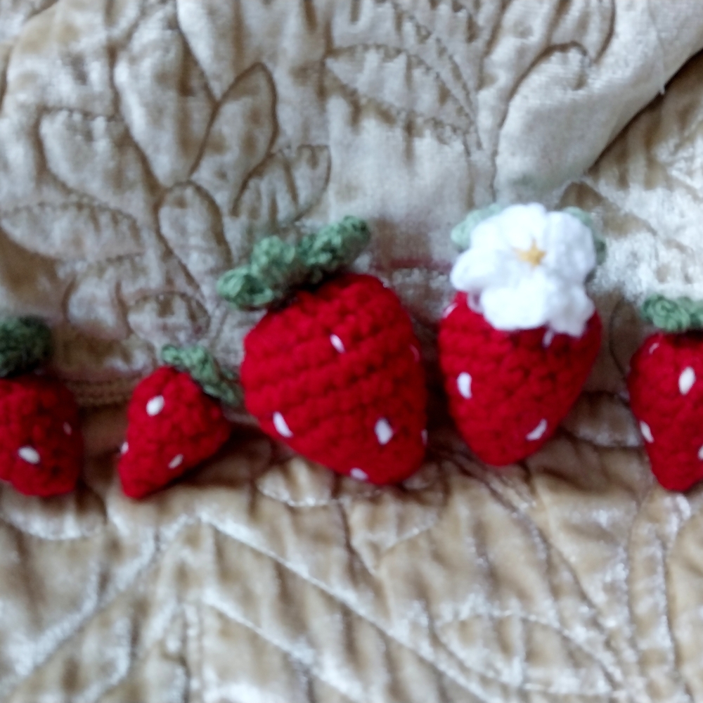 Handmade Crochet Strawberry Decor